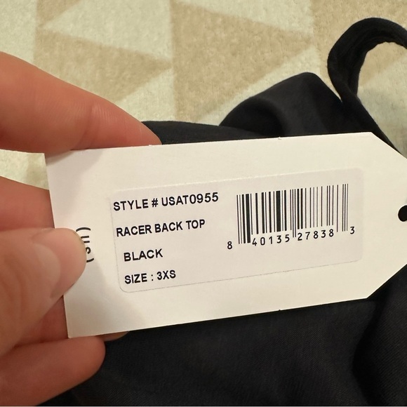 Universal standard solid black Racerback tank top - Picture 2 of 2